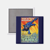 ヴィンテージ軍隊戦争の野良猫を使った募集 マグネット (正面/裏面)