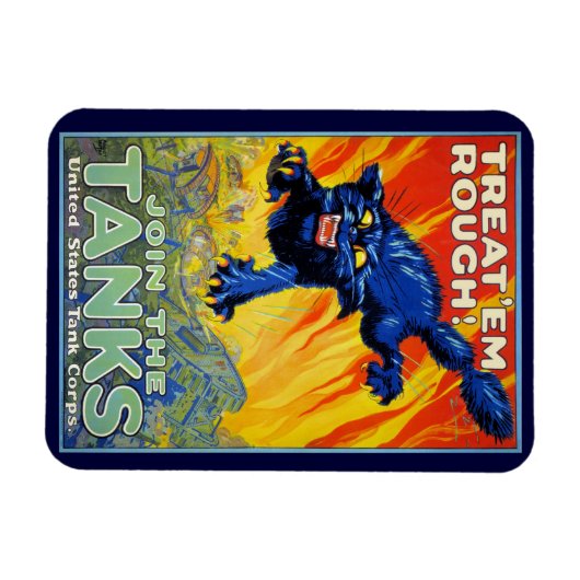 ヴィンテージ軍隊戦争の野良猫を使った募集 マグネット (横)