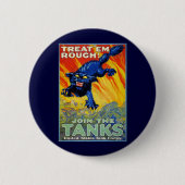 ヴィンテージ軍隊戦争の野良猫を使った募集 缶バッジ (正面)