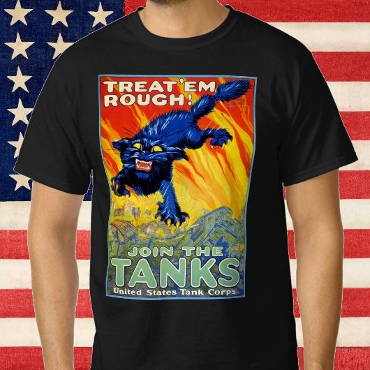 ヴィンテージ軍隊戦争の野良猫を使った募集 Tシャツ