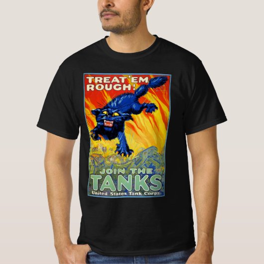 ヴィンテージ軍隊戦争の野良猫を使った募集 Tシャツ (正面)