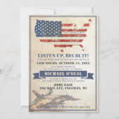 ヴィンテージ軍隊旗空軍行遠くにパーティー 招待状 (正面)