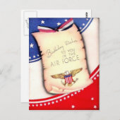 ヴィンテージ軍隊空力誕生日葉書 ポストカード (正面/裏面)