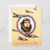 ヴィンテージ軍隊空力誕生日葉書 ポストカード (正面/裏面)