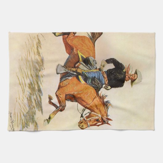 ヴィンテージ軍隊、レミントン騎兵将校 キッチンタオル (横)