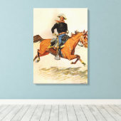 ヴィンテージ軍隊、レミントン騎兵将校 キャンバスプリント (インサイチュ (ウッドフロア))