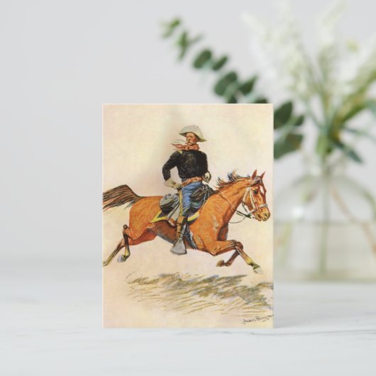 ヴィンテージ軍隊、レミントン騎兵将校 ポストカード (スタンド正面)