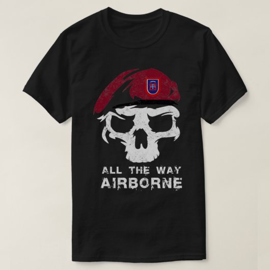 ヴィンテージ軍82nd空中オールウェイズスカルマロ tシャツ (デザイン正面)