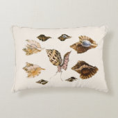 ヴィンテージ軟体動物カタツムリ、海洋生物 アクセントクッション (正面)