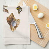 ヴィンテージ軟体動物カタツムリ、海洋生物 キッチンタオル (四つ折り)