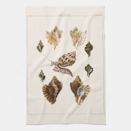 ヴィンテージ軟体動物カタツムリ、海洋生物 キッチンタオル