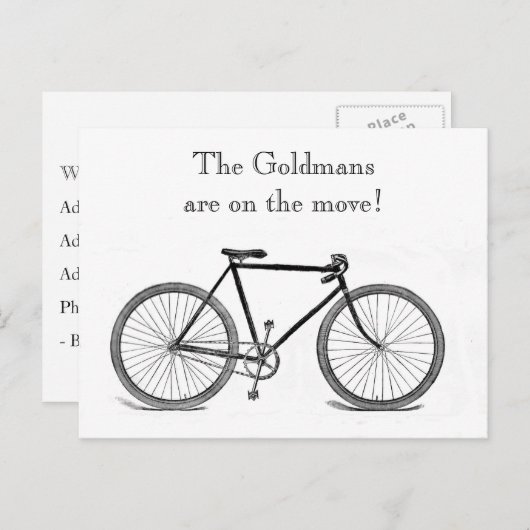 ヴィンテージ転居住所 案内ポストカード (正面/裏面)