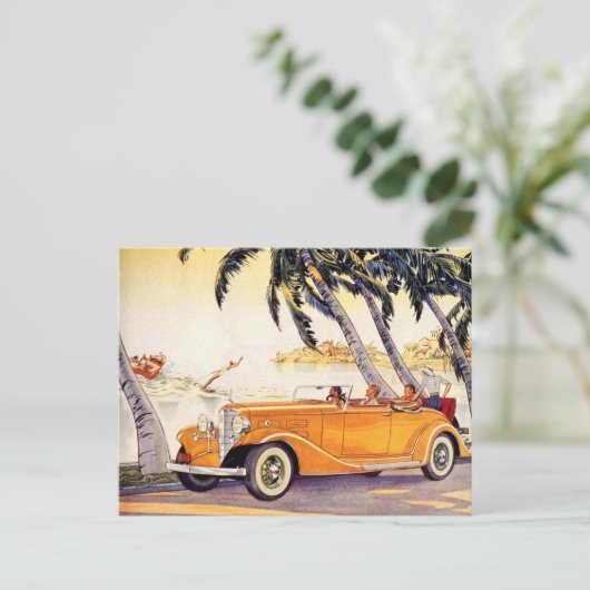 ヴィンテージ転換型アンティーク車所在地の変更 案内ポストカード (スタンド正面)