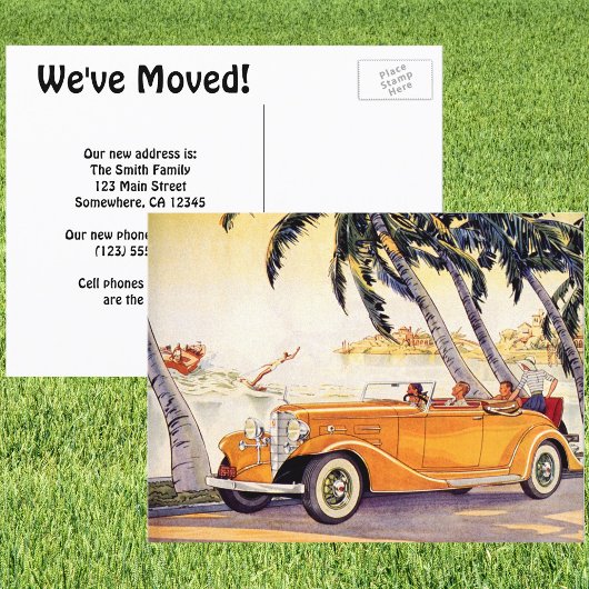 ヴィンテージ転換型アンティーク車所在地の変更 案内ポストカード