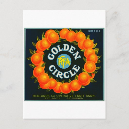 ヴィンテージ輪状ラベル ポストカード (正面)