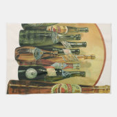 ヴィンテージ輸入ビールボトル、アルコール、飲料 キッチンタオル (横)