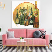 ヴィンテージ輸入ビールボトル、アルコール、飲料 キャンバスプリント (インサイチュ (リビング))