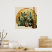 ヴィンテージ輸入ビールボトル、アルコール、飲料 ポスター (キッチン)