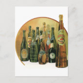 ヴィンテージ輸入ビールボトル、アルコール、飲料 ポストカード (正面)