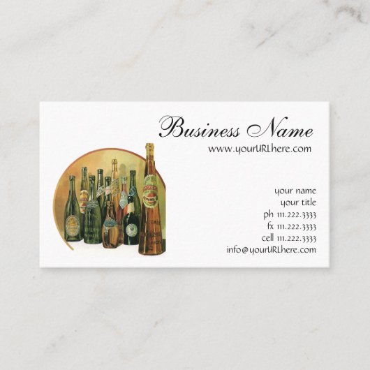 ヴィンテージ輸入ビールボトル、アルコール、飲料 名刺 (正面)