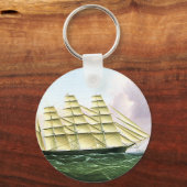 ヴィンテージ輸送アンティーククリッパー船 キーホルダー (正面)