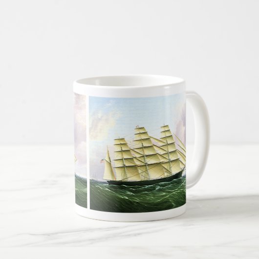 ヴィンテージ輸送アンティーククリッパー船 コーヒーマグカップ (正面右)