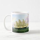 ヴィンテージ輸送アンティーククリッパー船 コーヒーマグカップ (左)