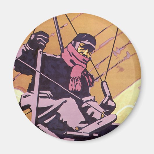 ヴィンテージ輸送ハンググライダー航空機 マグネット (正面)