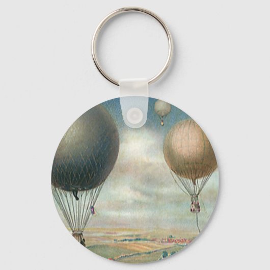 ヴィンテージ輸送熱気球、飛行船 キーホルダー (正面)