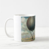 ヴィンテージ輸送熱気球、飛行船 コーヒーマグカップ (左)