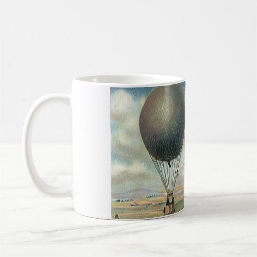 ヴィンテージ輸送熱気球、飛行船 コーヒーマグカップ (左)