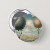 ヴィンテージ輸送熱気球、飛行船 缶バッジ (正面&裏面)