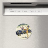 ヴィンテージ輸送用コンバーチブルカーオンビーチ マグネット (インサイチュ (食洗機))