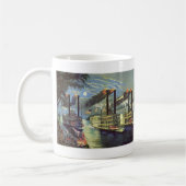 ヴィンテージ輸送船スチームボート コーヒーマグカップ (左)