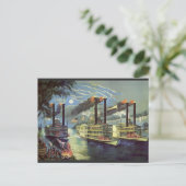 ヴィンテージ輸送船スチームボート ポストカード (スタンド正面)