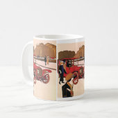 ヴィンテージ輸送赤アンティーク自動車 コーヒーマグカップ (正面左)