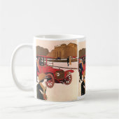 ヴィンテージ輸送赤アンティーク自動車 コーヒーマグカップ (左)