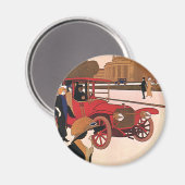 ヴィンテージ輸送赤アンティーク自動車 マグネット (正面/裏面)