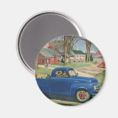 ヴィンテージ輸送、クラシックブルートラック マグネット (正面/裏面)