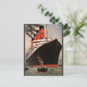 ヴィンテージ輸送、クルーズシップ港タグボート ポストカード (スタンド正面)