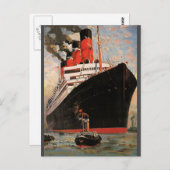 ヴィンテージ輸送、クルーズシップ港タグボート ポストカード (正面/裏面)