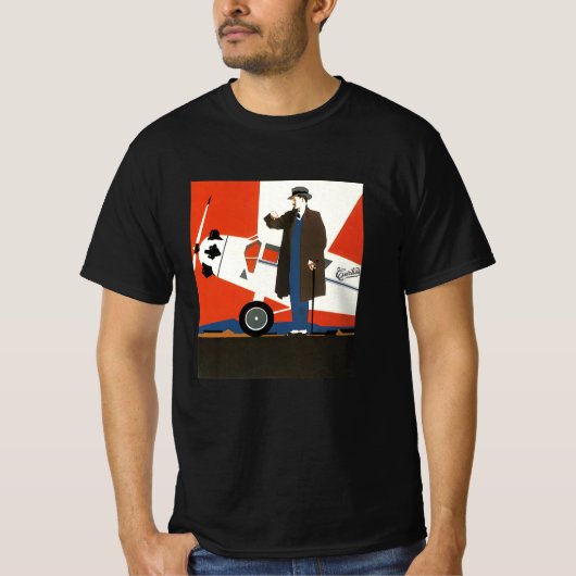 ヴィンテージ輸送、プロペラ機とパイロット Tシャツ (正面)