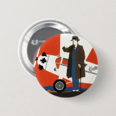 ヴィンテージ輸送、プロペラ飛行機及びパイロット 缶バッジ (正面&裏面)