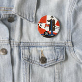 ヴィンテージ輸送、プロペラ飛行機及びパイロット 缶バッジ (インサイチュ)