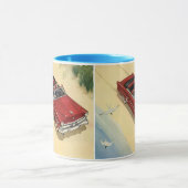 ヴィンテージ輸送、レッドコンバーチブルカービーチ マグカップ (中央)