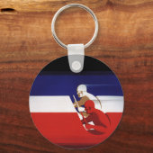 ヴィンテージ輸送、愛国的なレーサーのレースカー キーホルダー (正面)