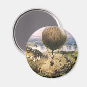 ヴィンテージ輸送、熱気球の小石 マグネット (正面/裏面)