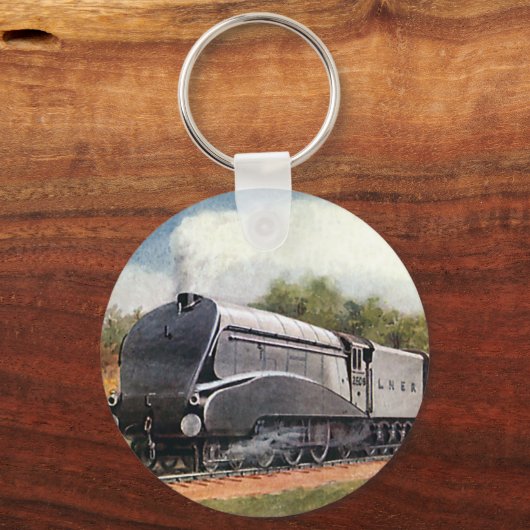 ヴィンテージ輸送、現代の銀の弾丸列車 キーホルダー (正面)