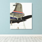 ヴィンテージ輸送、航空機の整備 キャンバスプリント (インサイチュ (ウッドフロア))