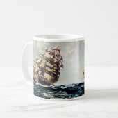 ヴィンテージ輸送、荒海のクリッパー船 コーヒーマグカップ (正面左)